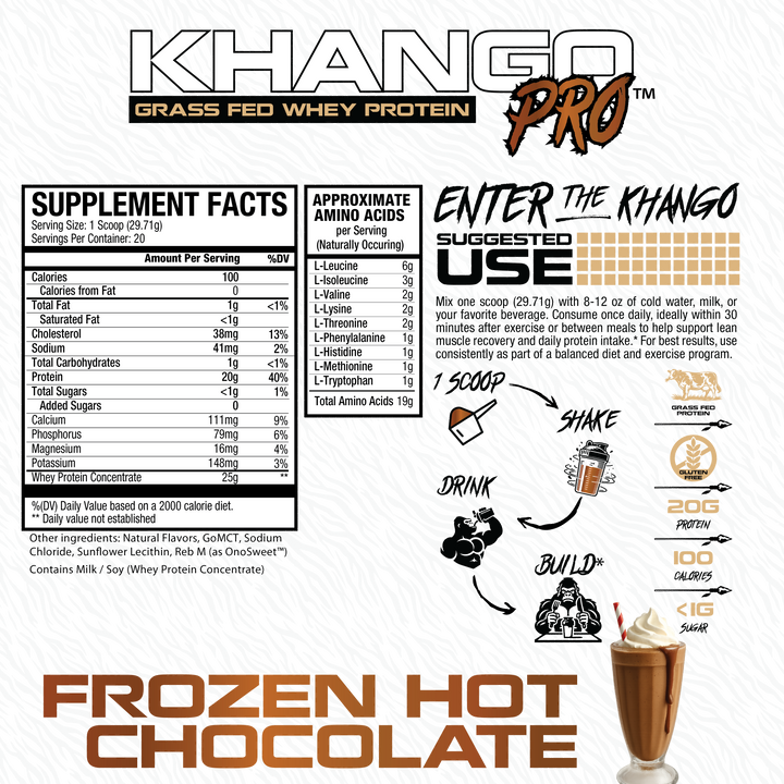 Khango Pro Grass Fed Protein - Frozen Hot Chocolate